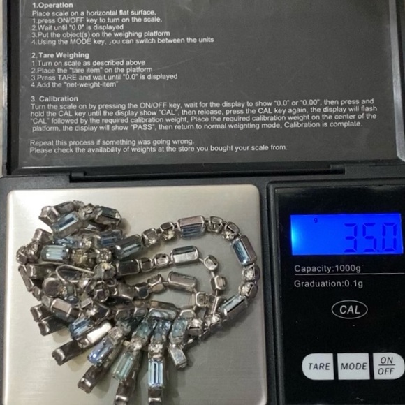 Vintage Unsigned Juliana? Purplish Blue Topaz Bib Statement Choker Necklace 35g - Picture 10 of 16